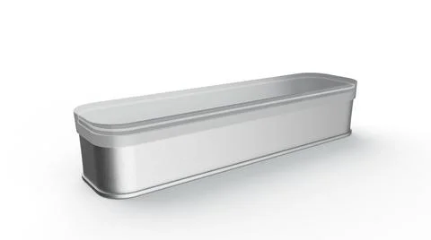3d render of aluminum silver box isolated on white background Illustrazione stock