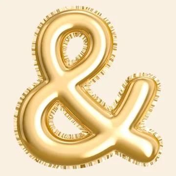 3d render ampersand sign Stock Illustration