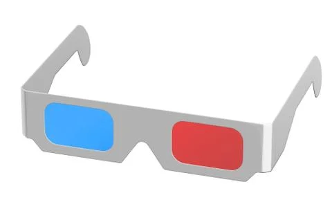 3D render of anaglyph glasses isolated on white Stock Illustration