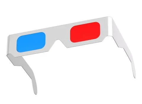 3D render of anaglyph glasses isolated on white Stock Illustration