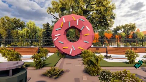 3D render and low poly Graphic resources for sustainable development goals .. 스톡 일러스트
