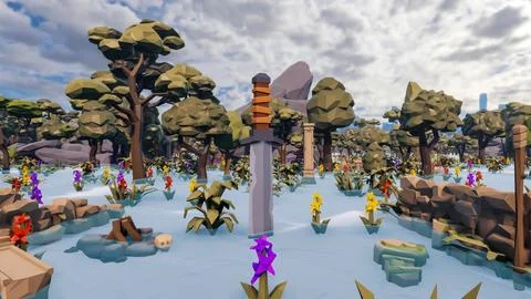 3D render and low poly Graphic resources for sustainable development goals .. イラスト素材