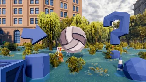 3D render and low poly Graphic resources for sustainable development goals .. Stock Illustration