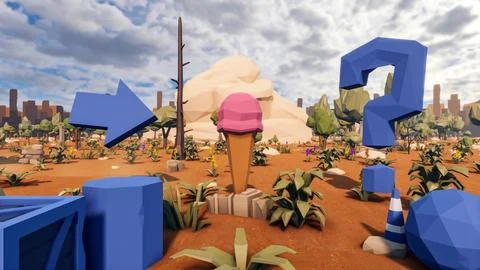 3D render and low poly Graphic resources for sustainable development goals .. Stock Illustration