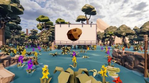 3D render and low poly Graphic resources for sustainable development goals .. Illustrazione stock