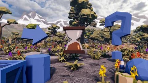 3D render and low poly Graphic resources for sustainable development goals .. Illustrazione stock