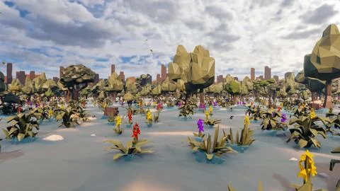 3D render and low poly Graphic resources for sustainable development goals .. Illustrazione stock