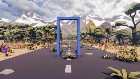 3D render and low poly Graphic resources for sustainable development goals .. Illustrazione stock