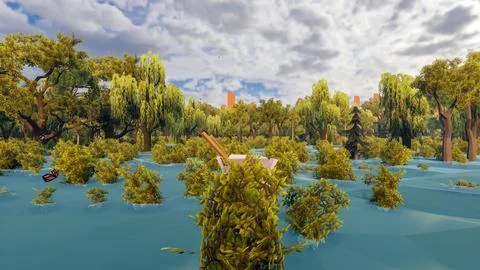 3D render and low poly Graphic resources for sustainable development goals .. Illustrazione stock
