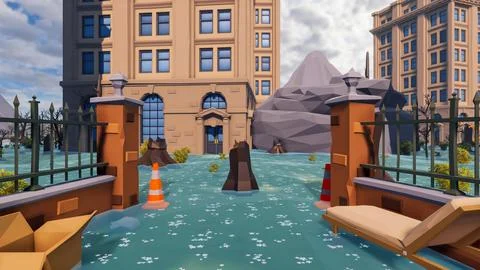 3D render and low poly Graphic resources for sustainable development goals .. Illustrazione stock