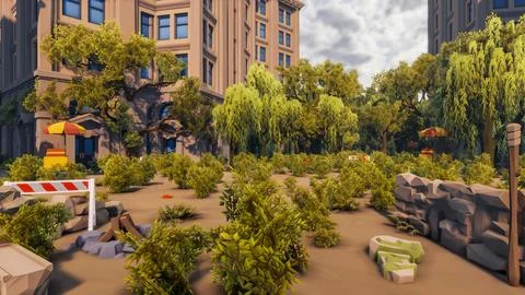 3D render and low poly Graphic resources for sustainable development goals .. 스톡 일러스트