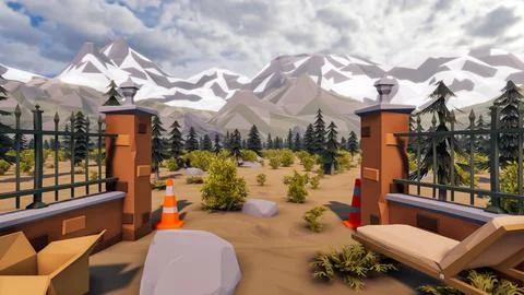 3D render and low poly Graphic resources for sustainable development goals .. Illustrazione stock