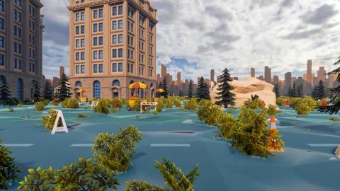 3D render and low poly Graphic resources for sustainable development goals .. Stock Illustration