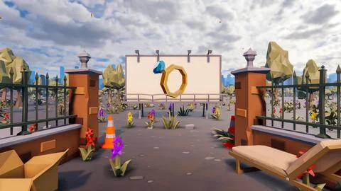 3D render and low poly Graphic resources for sustainable development goals .. Illustrazione stock