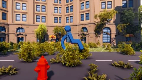3D render and low poly Graphic resources for sustainable development goals .. Illustrazione stock
