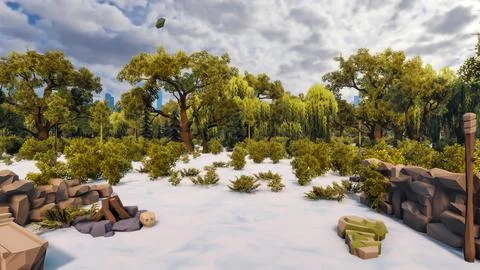 3D render and low poly Graphic resources for sustainable development goals .. 스톡 일러스트