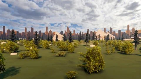 3D render and low poly Graphic resources for sustainable development goals .. Illustrazione stock