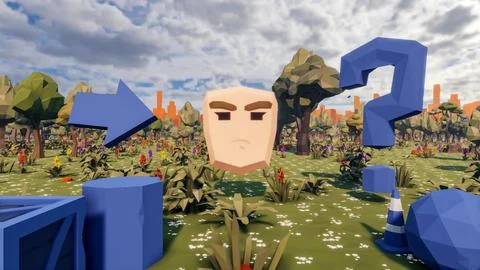 3D render and low poly Graphic resources for sustainable development goals .. Illustrazione stock