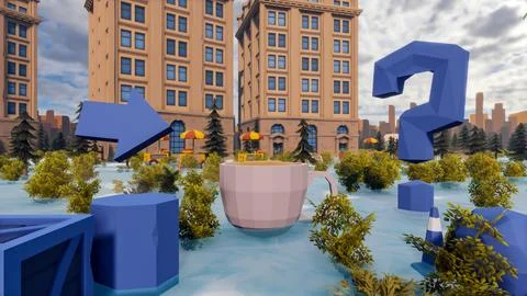 3D render and low poly Graphic resources for sustainable development goals .. Illustrazione stock