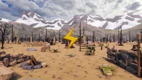 3D render and low poly Graphic resources for sustainable development goals .. Stock Illustration