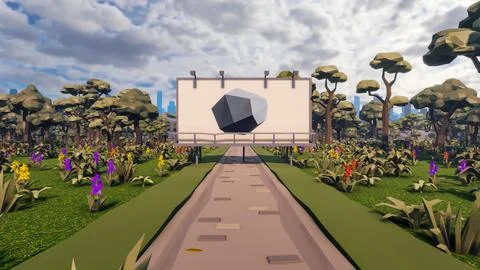 3D render and low poly Graphic resources for sustainable development goals .. Stock Illustration