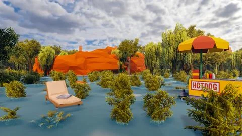 3D render and low poly Graphic resources for sustainable development goals .. Stock Illustration