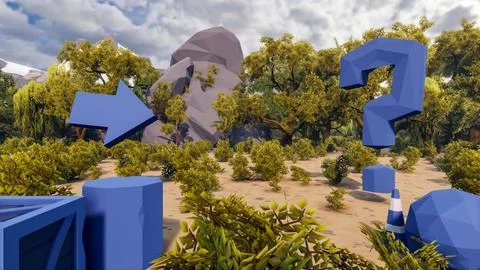 3D render and low poly Graphic resources for sustainable development goals .. Stock Illustration
