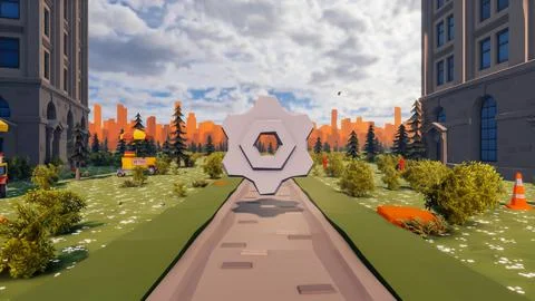 3D render and low poly Graphic resources for sustainable development goals .. Stock Illustration