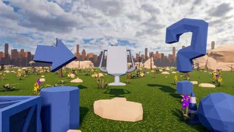 3D render and low poly Graphic resources for sustainable development goals .. Stock Illustration