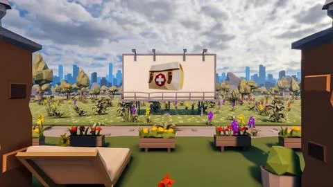 3D render and low poly Graphic resources for sustainable development goals .. Stock Illustration