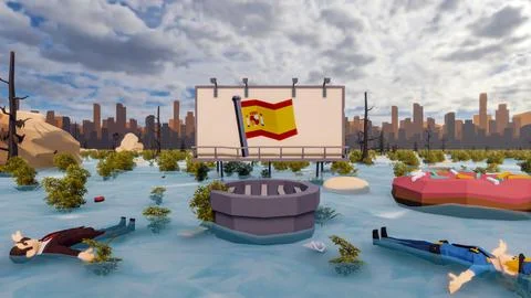 3D render and low poly Graphic resources for sustainable development goals .. Illustrazione stock