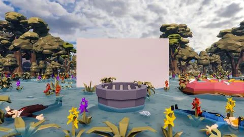 3D render and low poly Graphic resources for sustainable development goals .. Illustrazione stock