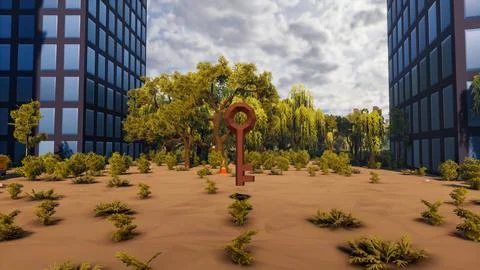 3D render and low poly Graphic resources for sustainable development goals .. Stock Illustration