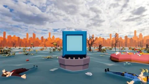 3D render and low poly Graphic resources for sustainable development goals .. 스톡 일러스트