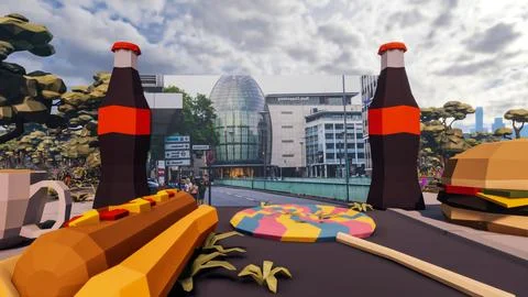 3D render and low poly Graphic resources for sustainable development goals .. 스톡 일러스트