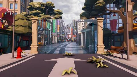 3D render and low poly Graphic resources for sustainable development goals .. イラスト素材