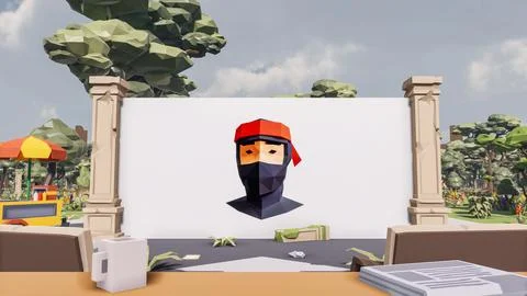 3D render and low poly Graphic resources for sustainable development goals .. Illustrazione stock