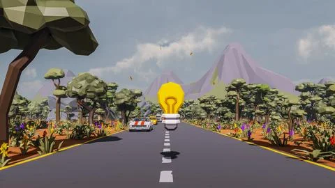 3D render and low poly Graphic resources for sustainable development goals .. イラスト素材