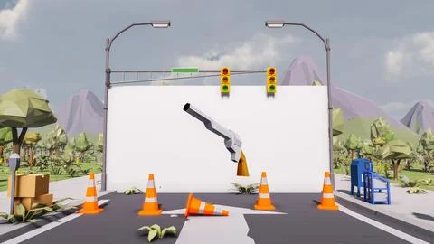 3D render and low poly Graphic resources for sustainable development goals .. Illustrazione stock