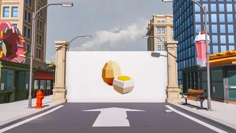 3D render and low poly Graphic resources for sustainable development goals .. Illustrazione stock