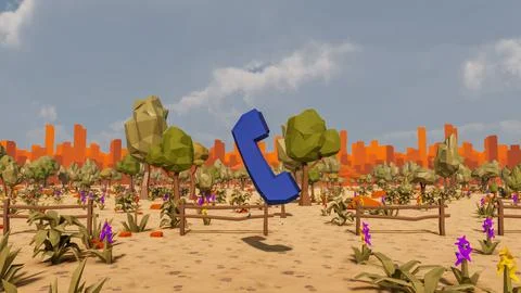 3D render and low poly Graphic resources for sustainable development goals .. Stockillustratie