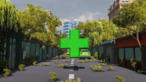 3D render and low poly Graphic resources for sustainable development goals .. イラスト素材