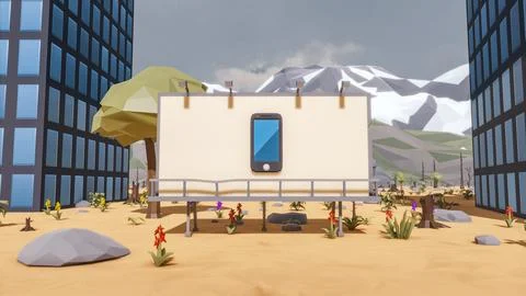 3D render and low poly Graphic resources for sustainable development goals .. イラスト素材