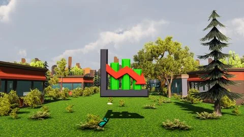 3D render and low poly Graphic resources for sustainable development goals .. Illustrazione stock