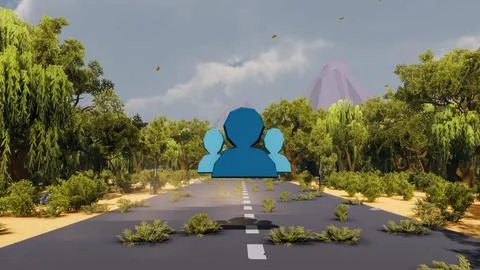 3D render and low poly Graphic resources for sustainable development goals .. Illustrazione stock