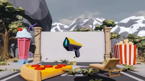 3D render and low poly Graphic resources for sustainable development goals .. Illustrazione stock