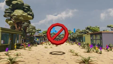 3D render and low poly Graphic resources for sustainable development goals .. イラスト素材