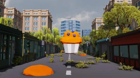 3D render and low poly Graphic resources for sustainable development goals .. Illustrazione stock