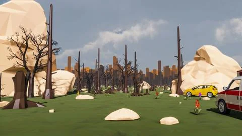 3D render and low poly Graphic resources for sustainable development goals .. イラスト素材