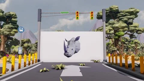 3D render and low poly Graphic resources for sustainable development goals .. Stockillustratie